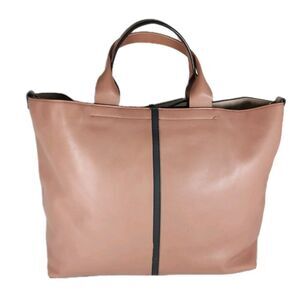 REED KRAKOFF Women's Large Blush Leather Top Handle Tote Bag Purse